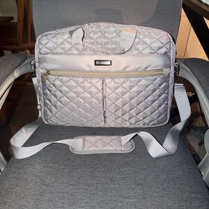 BONIOKA Quilted Lavender Laptop Messenger Bag with Shoulder Strap